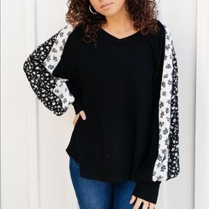 Fields of Flowers Waffle Knit Top